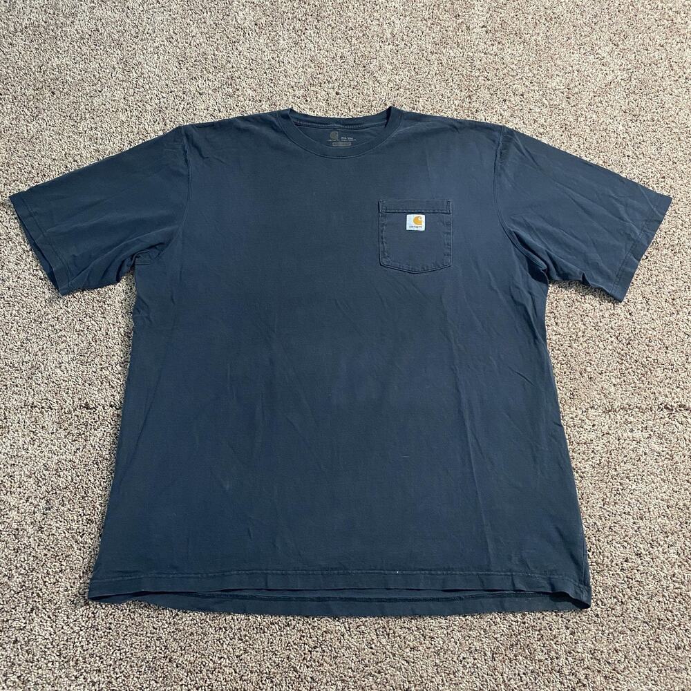 Carhartt‎ Shirt Mens 2XL Tall Black Original Fit Pocket Workwear Heavyweight Tee